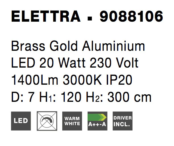 ELETTRA Pendelleuchte 20 Watt 70 mm 3000 Kelvin - Image 7