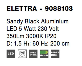 ELETTRA Pendelleuchte 5 Watt 150 mm 3000 Kelvin - Image 8