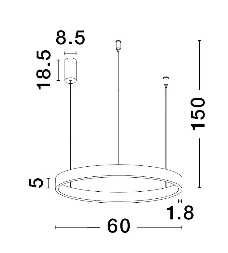 ELOWEN Pendelleuchte 60 Watt 600 mm 3000 Kelvin dimmbar - Image 6