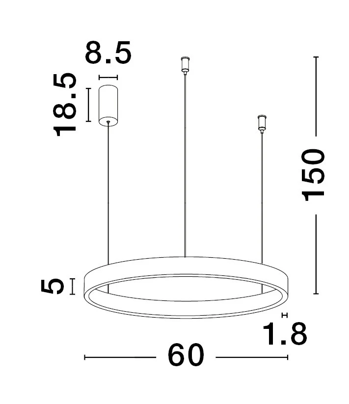 ELOWEN Pendelleuchte 60 Watt 600 mm 3000 Kelvin dimmbar - Image 6