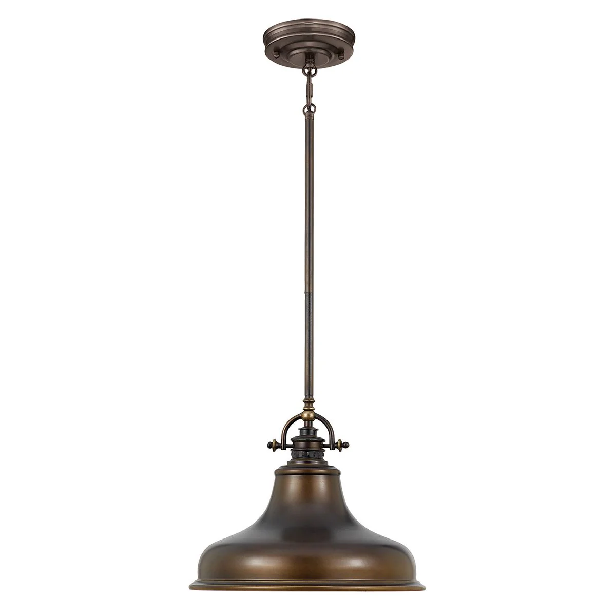 Emery 1-flammige Pendelleuchte, mittelgroß, Palladio-Bronze