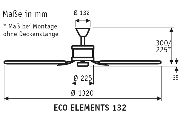 Energiespar Deckenventilator ECO ELEMENTS 132 - Image 2