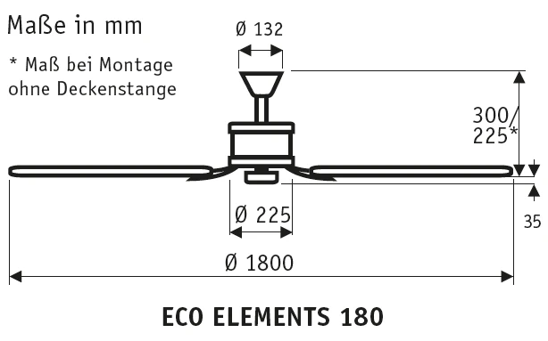 Energiespar Deckenventilator ECO ELEMENTS 180 - Image 2