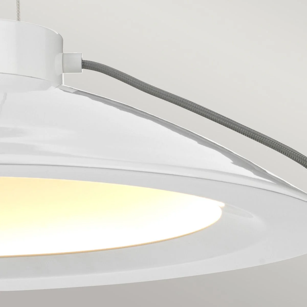 Europa 1-flammige große LED-Pendelleuchte - Weiß lackiert - Image 3