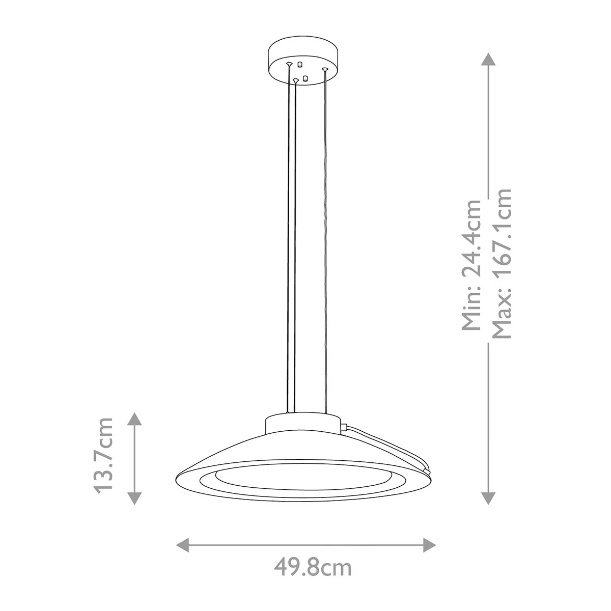 Europa 1-flammige große LED-Pendelleuchte - Weiß lackiert - Image 8