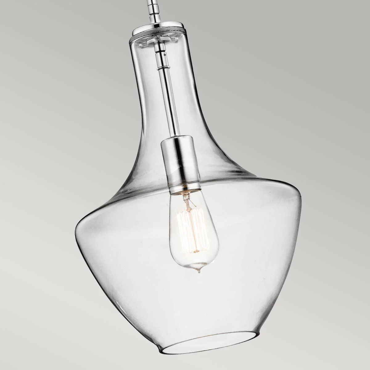Everly 1-flammige kleine Pendelleuchte - Chrom - Image 2