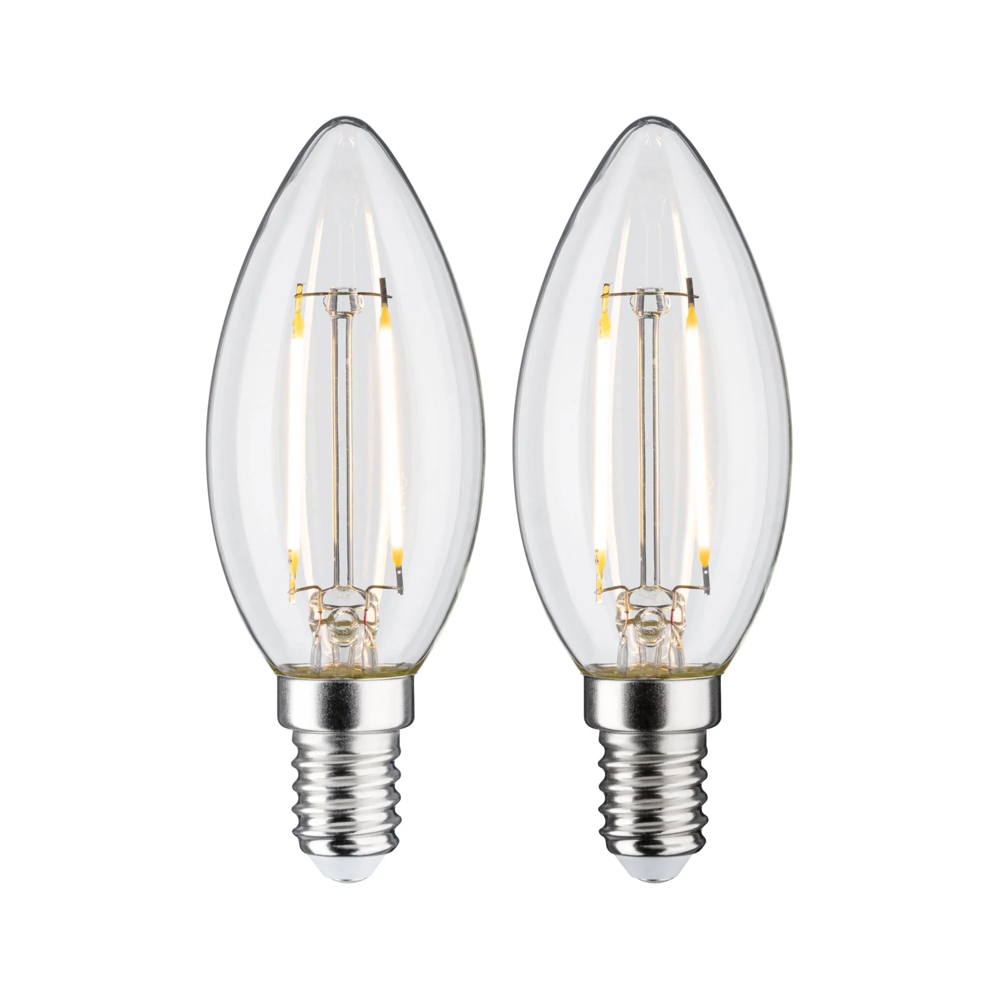 Filament 230V LED Kerze E14 2x250lm 2x2,7W 2700K Klar
