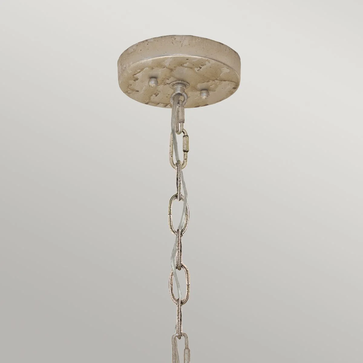 Flambeau Pendelleuchte mit 2 Lichtern - Schwarz, Creme und Blattgold, mit taupefarbenem Leinenschirm - Image 4