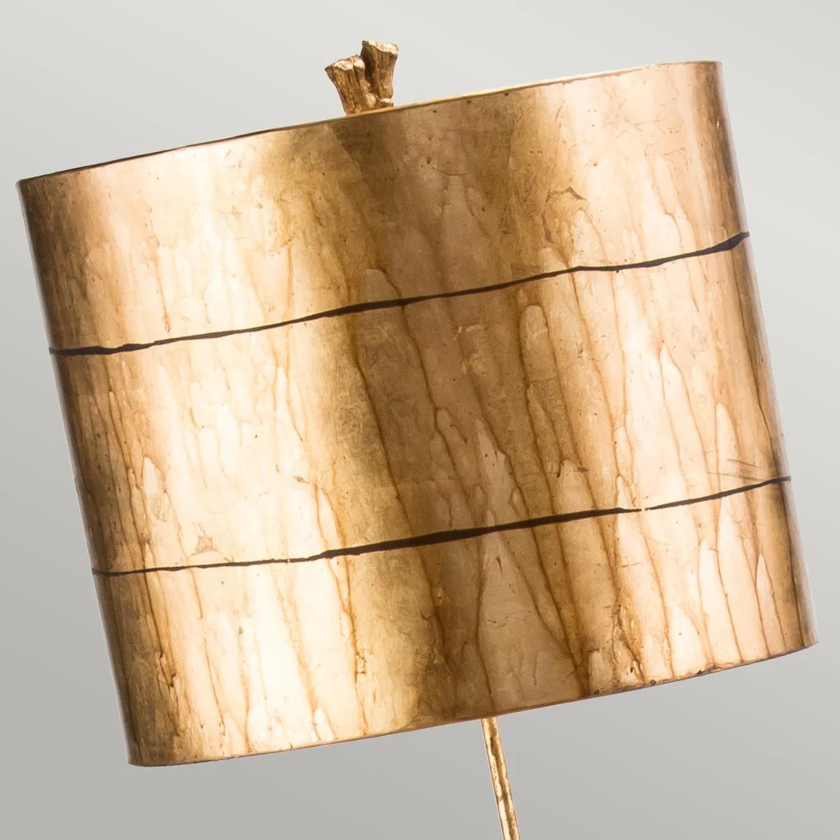 Fragment 1-flammige Stehlampe - Gealtertes Gold mit Blattgold und umbrafarbenem Glasurschirm - Image 3