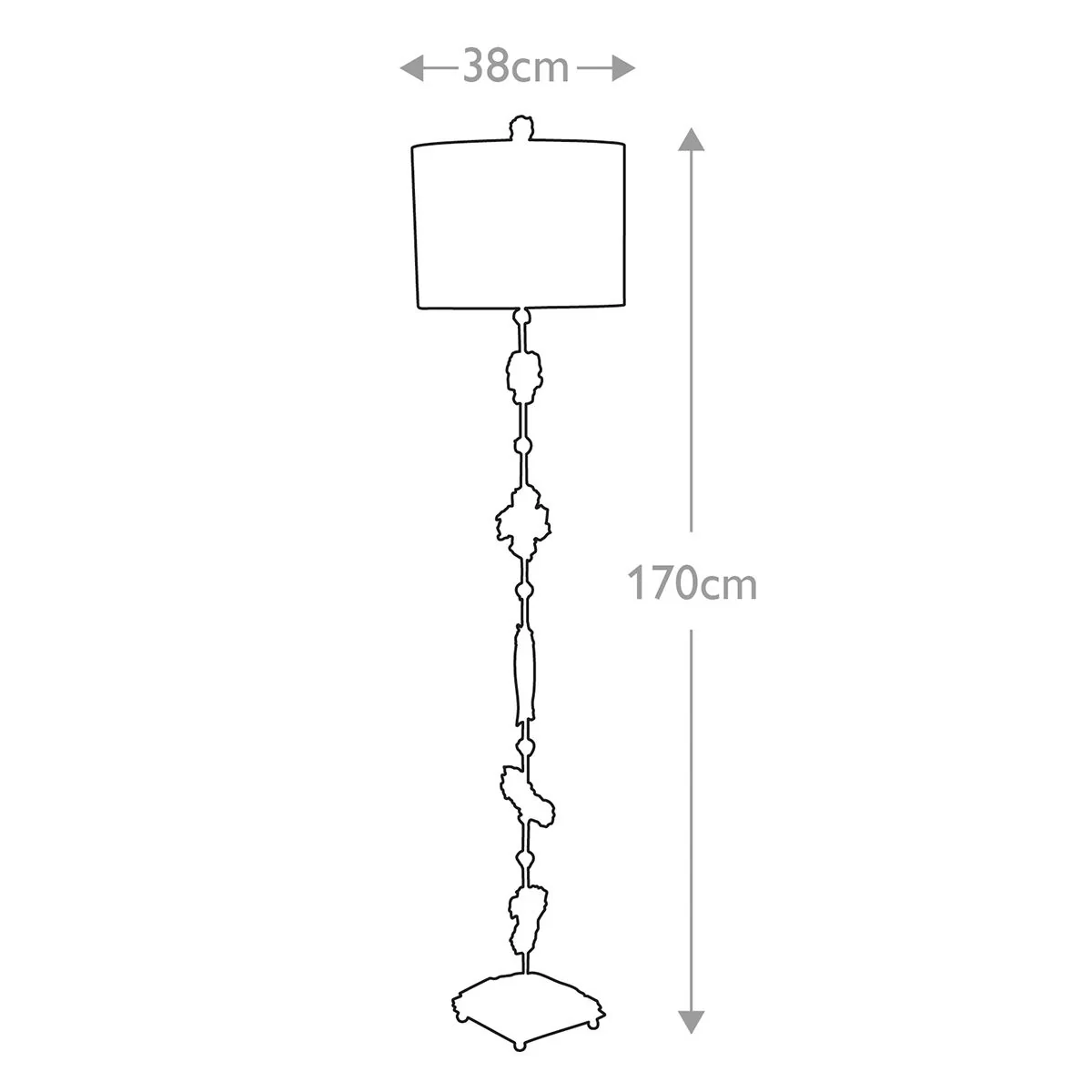 Fragment 1-flammige Stehlampe - Gealtertes Silber - Image 6