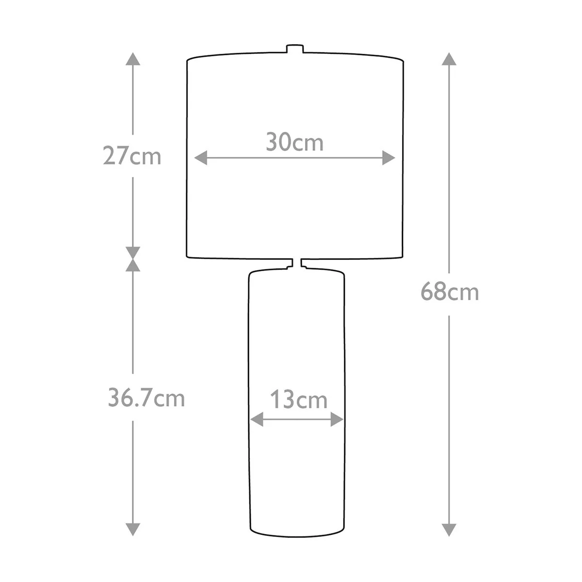 Fulwell 1-flammige Tischlampe - Weiß glänzend und Mattgrau mit dunkelgrauem Schirm - Image 7