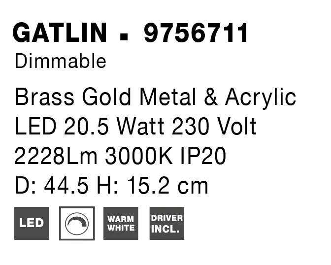 GATLIN Deckenaufbauleuchte 20.5 Watt 440 mm 3000 Kelvin - Image 7