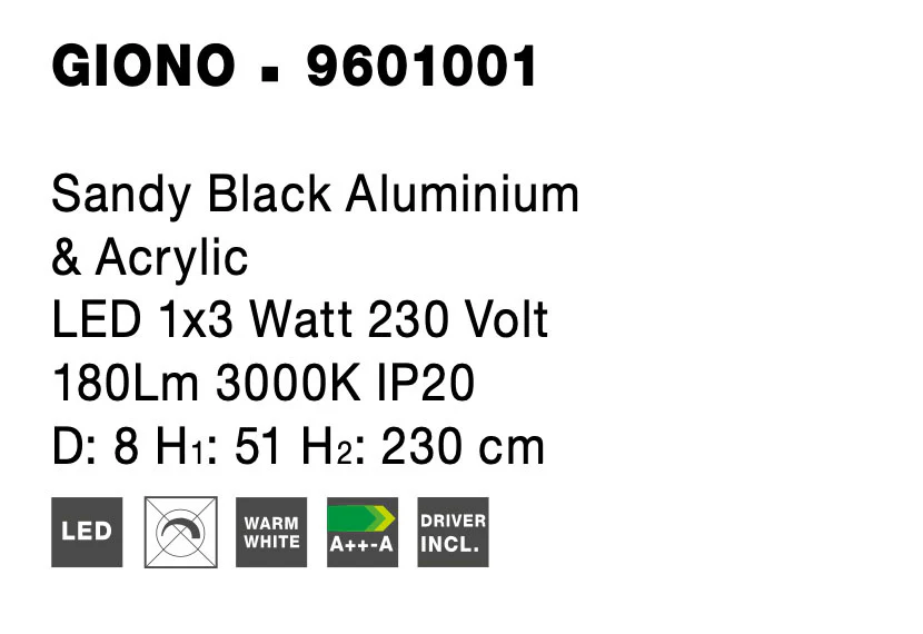 GIONO Pendelleuchte 3 Watt 80 mm 3000 Kelvin - Image 6