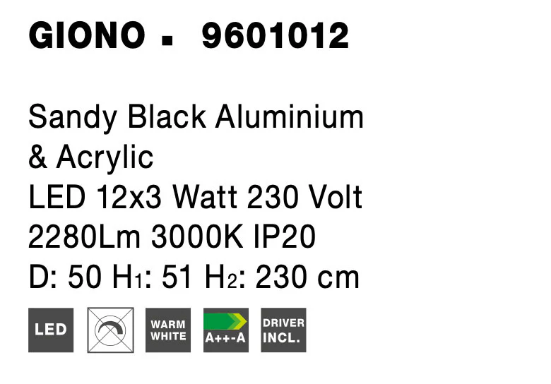 GIONO Pendelleuchte 29 Watt 500 mm 3000 Kelvin - Image 8