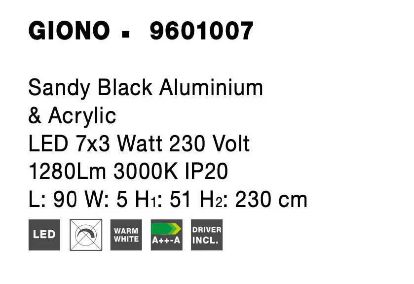 GIONO Pendelleuchte 18 Watt 900 mm 3000 Kelvin - Image 3
