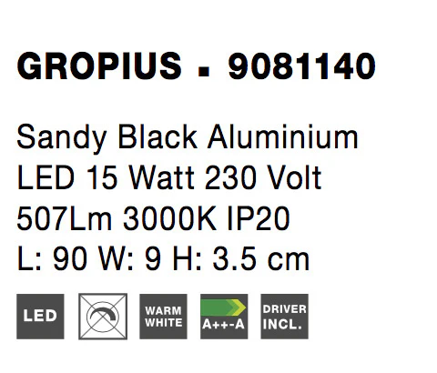 GROPIUS Wandaufbauleuchte 15 Watt 900 mm 3000 Kelvin - Image 9