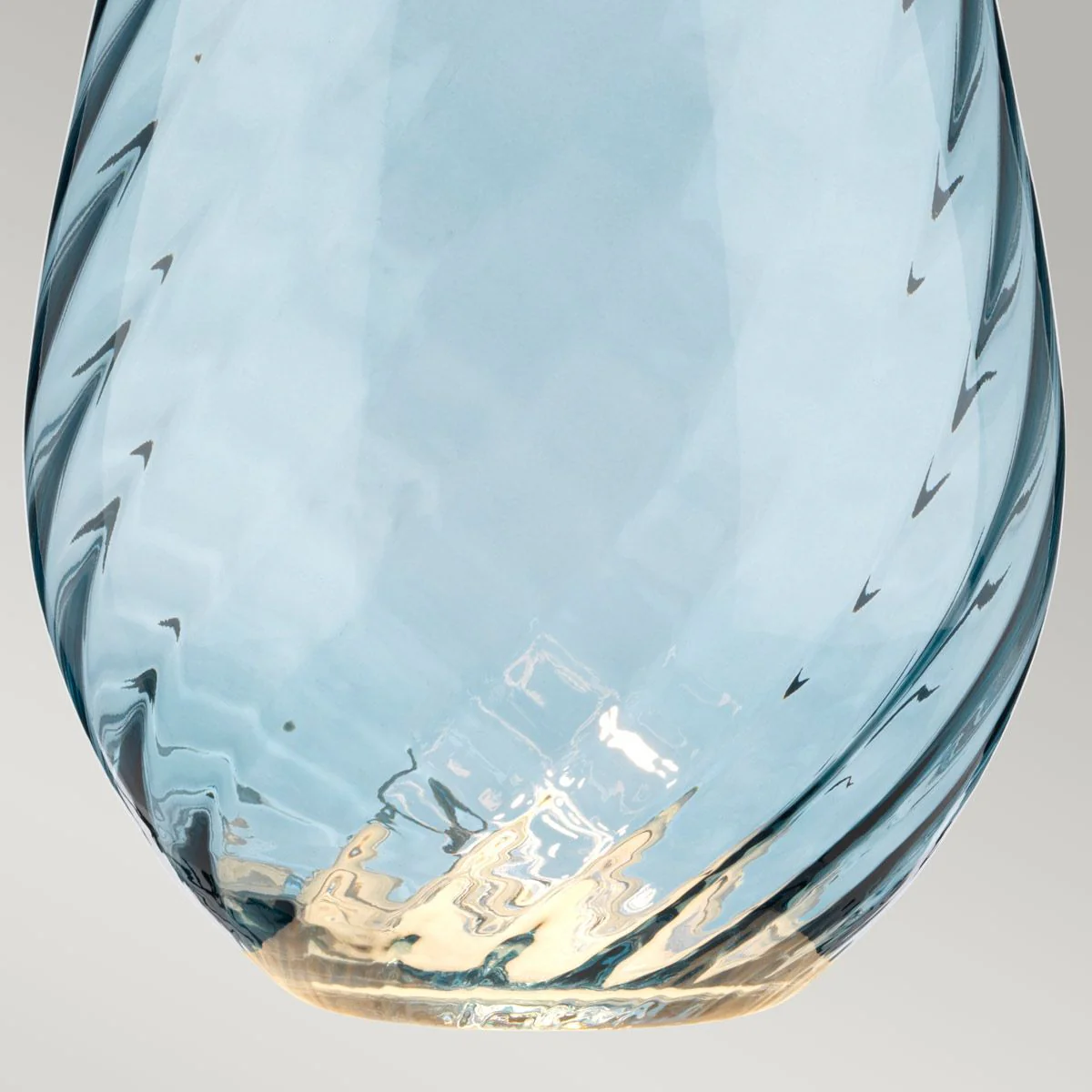 Große blaue Tischlampe Lena mit 2 Lichtern, blau getöntes Glas, Lampenschirm in Entenblau - Image 4