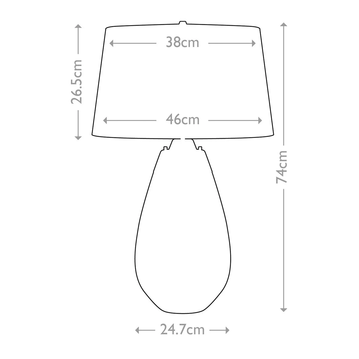 Große blaue Tischlampe Lena mit 2 Lichtern und cremefarbenem Schirm - Blau getöntes Glas / cremefarbener Schirm - Image 8