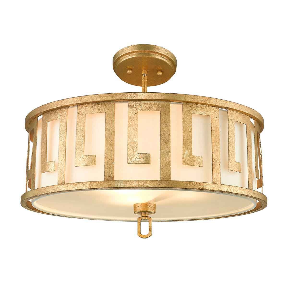 Große Pendelleuchte Lemuria mit 3 Lichtern und zwei Fassungen, Antik-Gold, Elfenbeinfarbener Lampenschirm - Image 7