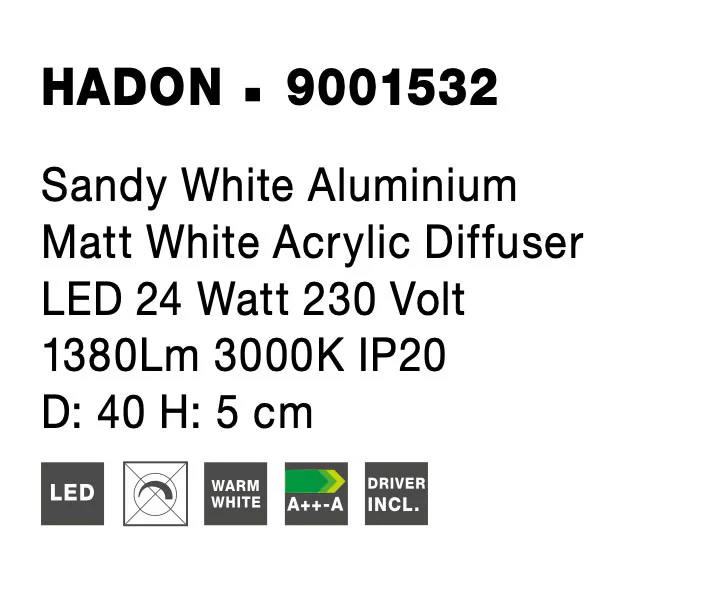 HADON Deckenaufbauleuchte 24 Watt 400 mm 3000 Kelvin - Image 6