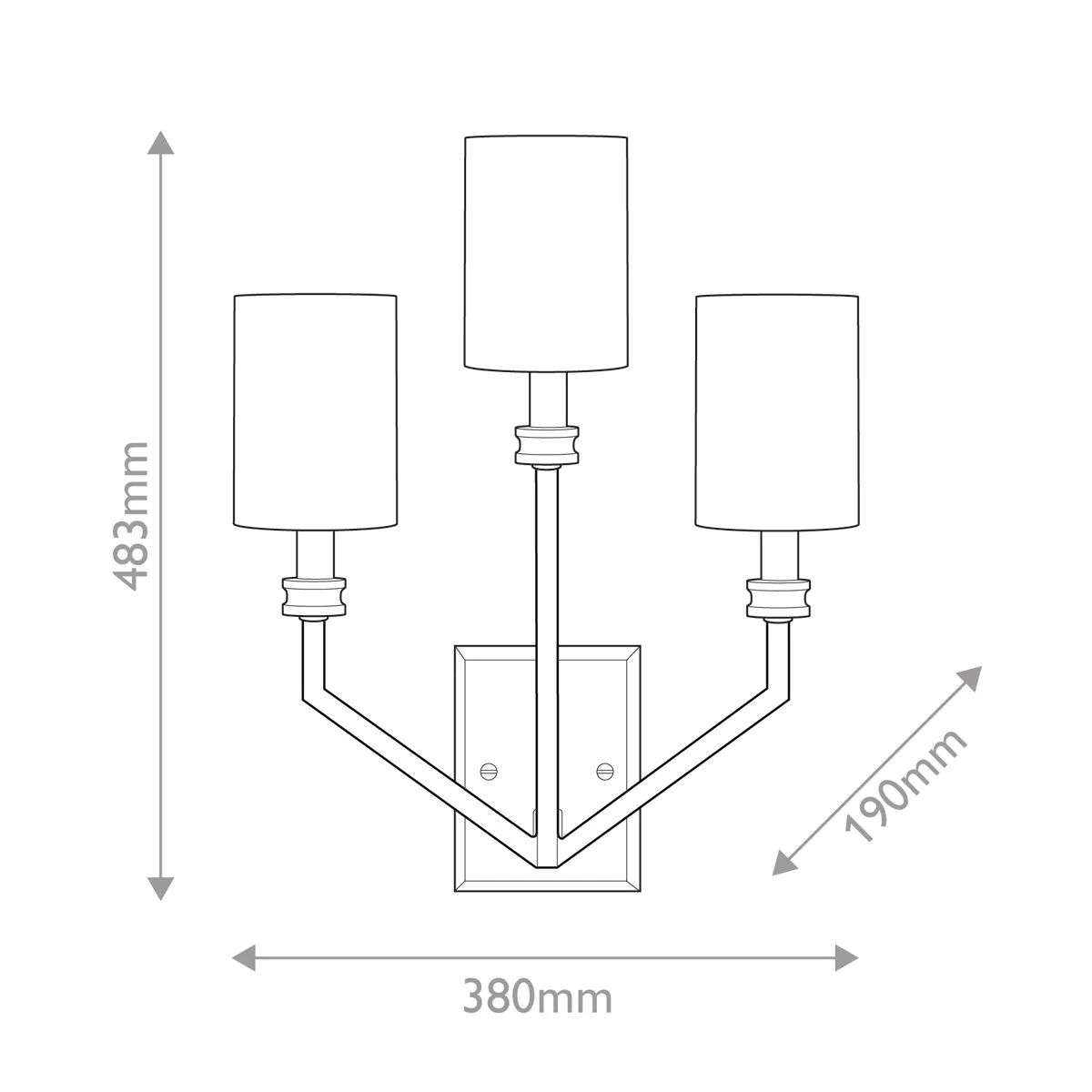 Hinkley Moore, große Wandleuchte, 3 l, traditionelles Messing mit elfenbeinfarbenem Leinenschirm - Image 7