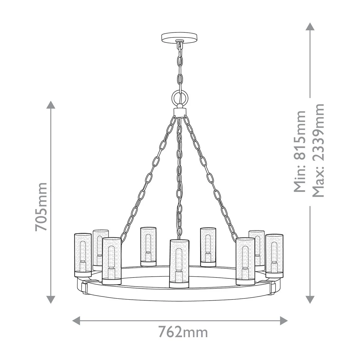 Hinkley Sawyer 9-Liter-Außenleuchter – Sequoia-Holzoptik mit Rost-Eisen-Akzenten und klarem Saatglas - Image 6