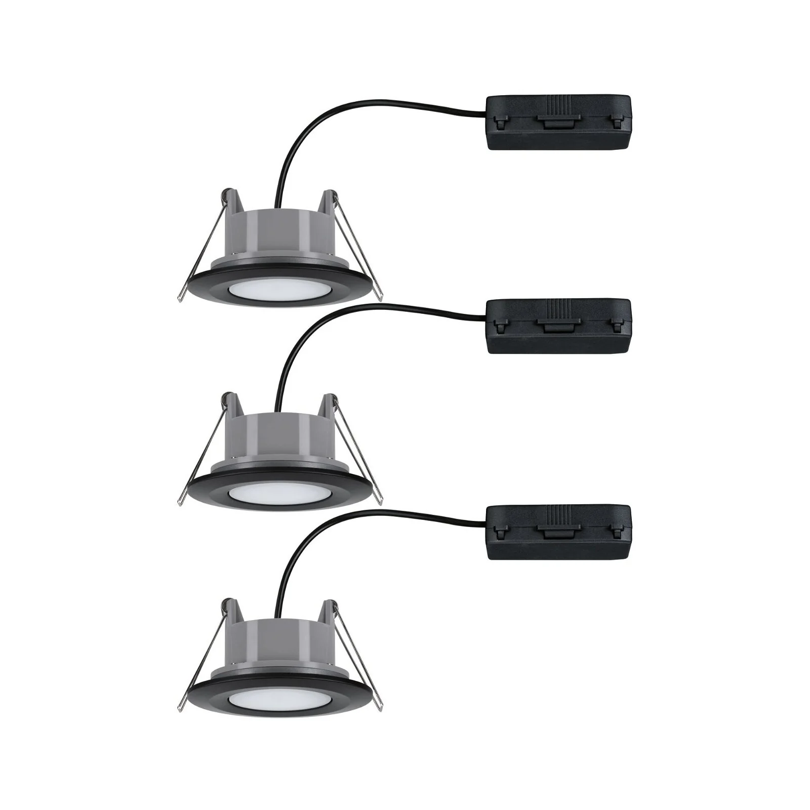 HomeSpa LED Einbauleuchte Calla 3er-Set schwenkbar  IP65 rund 90mm 30° 3x5W 3x430lm 230V White Switch Schwarz matt Deckeneinbauleuchte - Image 4
