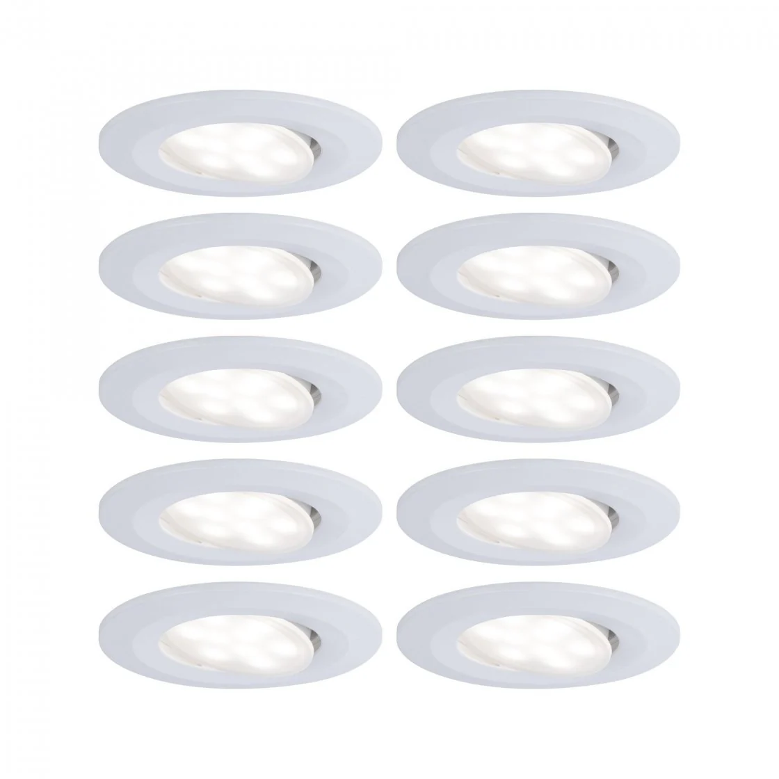 HomeSpa LED Einbauleuchte Calla Basisset schwenkbar  IP65 rund 90mm 30° 10x6W 10x530lm 230V 4000K Weiß matt