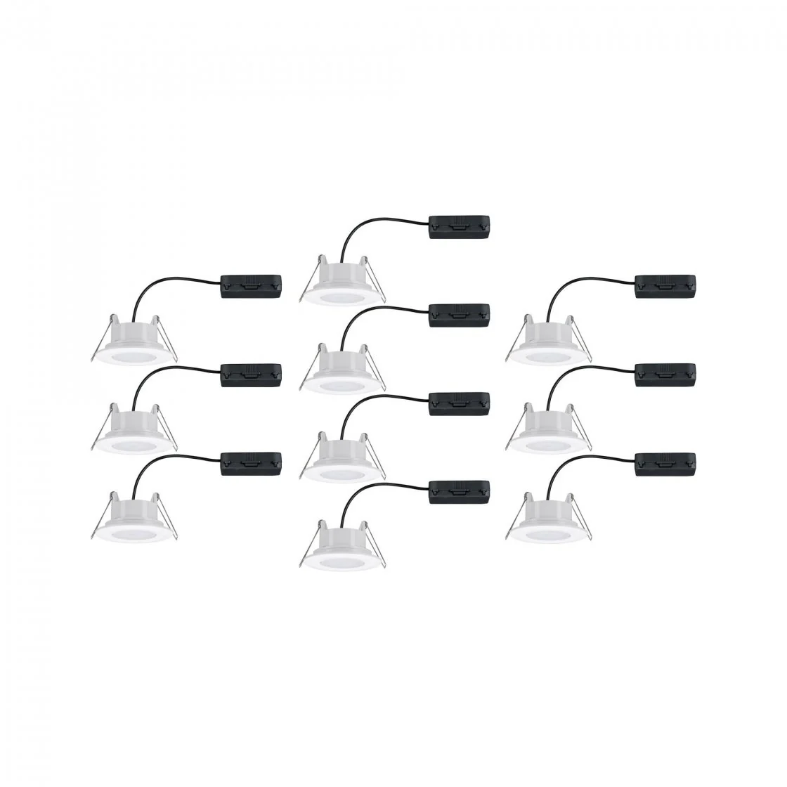 HomeSpa LED Einbauleuchte Calla Basisset schwenkbar  IP65 rund 90mm 30° 10x6W 10x530lm 230V 4000K Weiß matt - Image 5