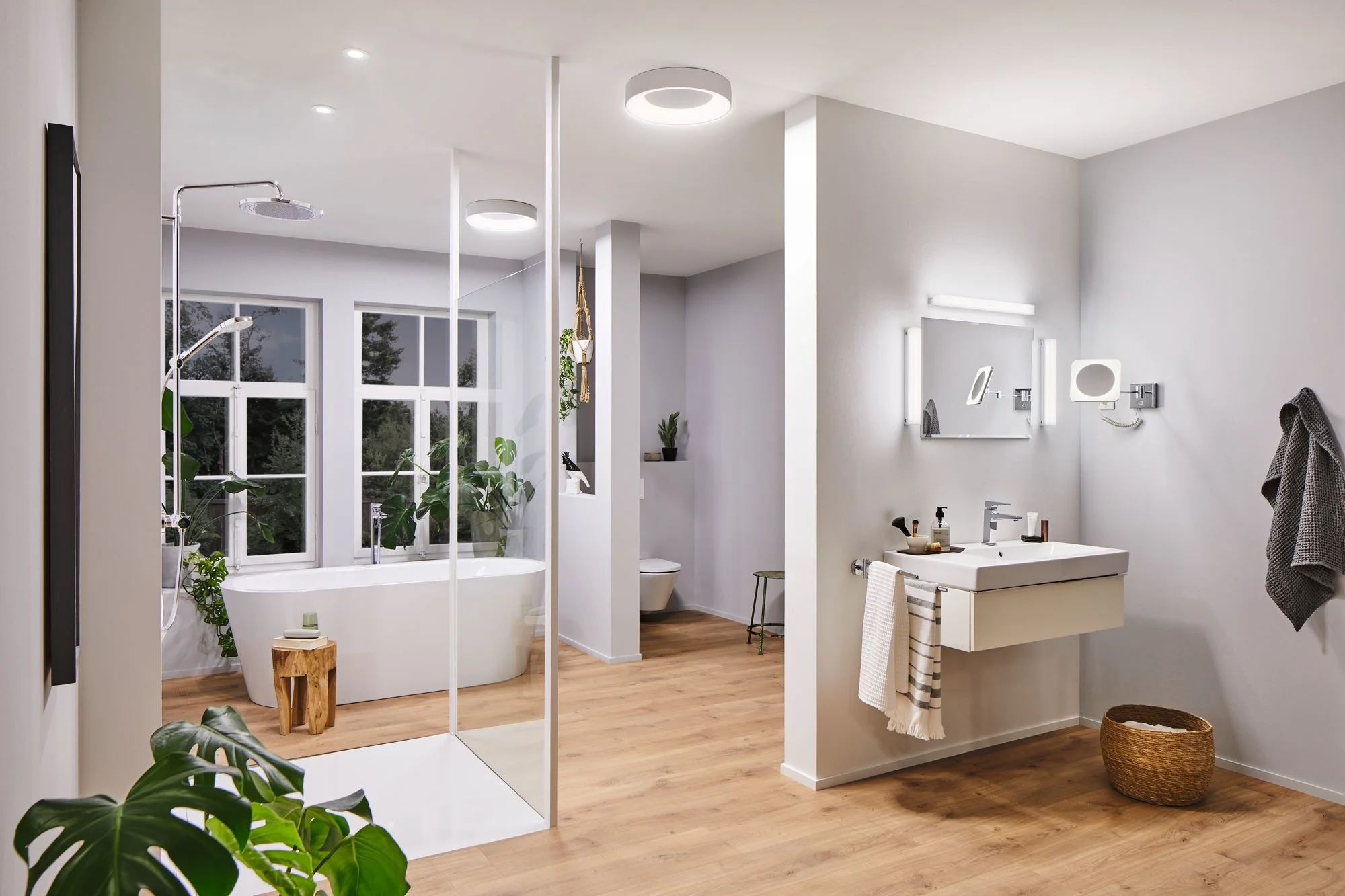 HomeSpa LED Kosmetikspiegel Jora IP44 Chrom#Weiß#Spiegel 3,3W WhiteSwitch 2.700K Spiegelleuchte - Image 3