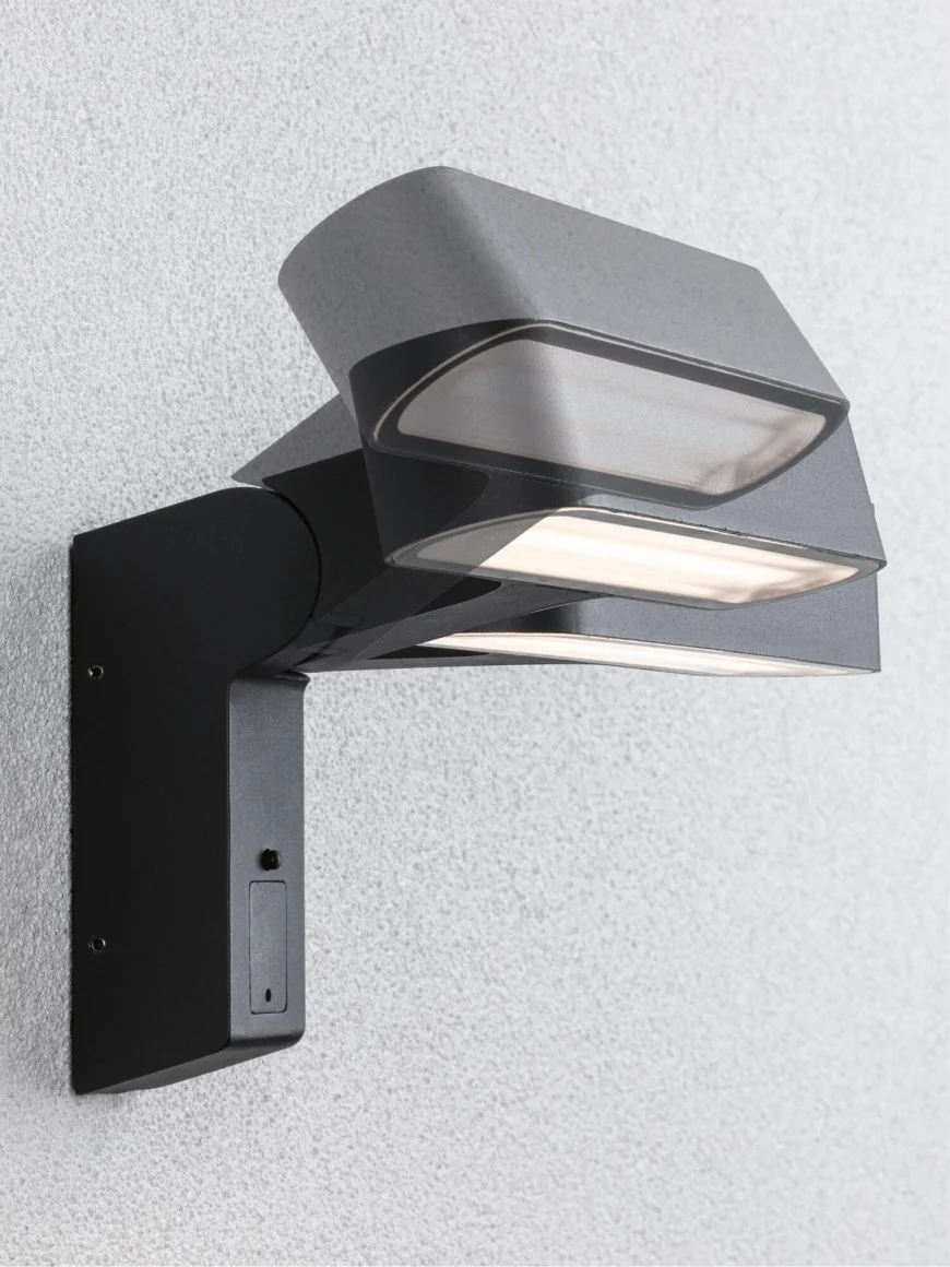 House LED Außenwandleuchte Ito Bewegungsmelder Horizontale Ausrichtung IP44 227x159mm 3000K 6W 450lm 230V 65° Anthrazit Metall/Kunststoff - Image 3