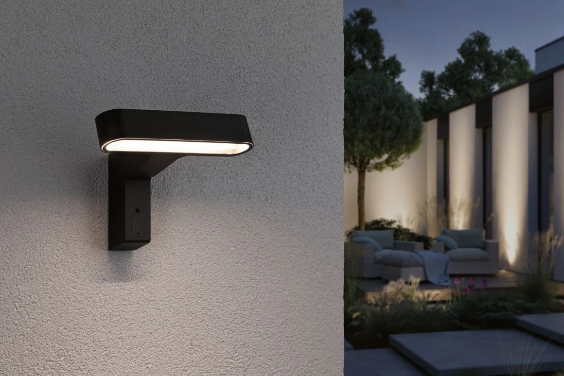 House LED Außenwandleuchte Ito Bewegungsmelder Horizontale Ausrichtung IP44 227x159mm 3000K 6W 450lm 230V 65° Anthrazit Metall/Kunststoff - Image 4