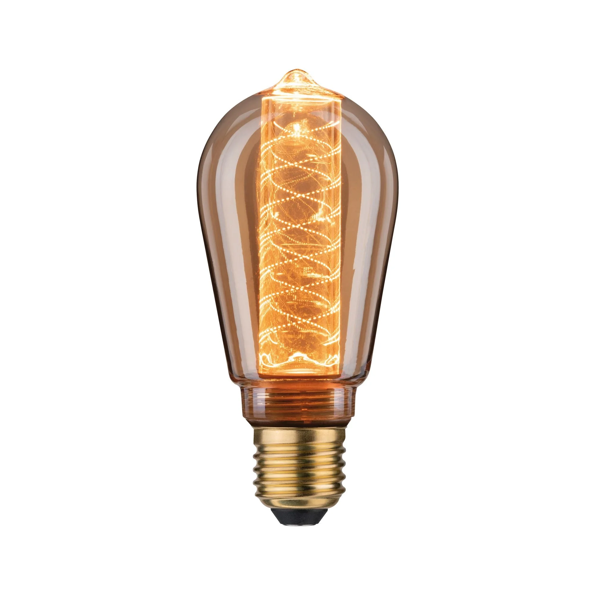 Inner Glow Edition LED Kolben  Innenkolben Spiralmuster E27 230V 120lm 3,6W 1800K dimmbar Gold