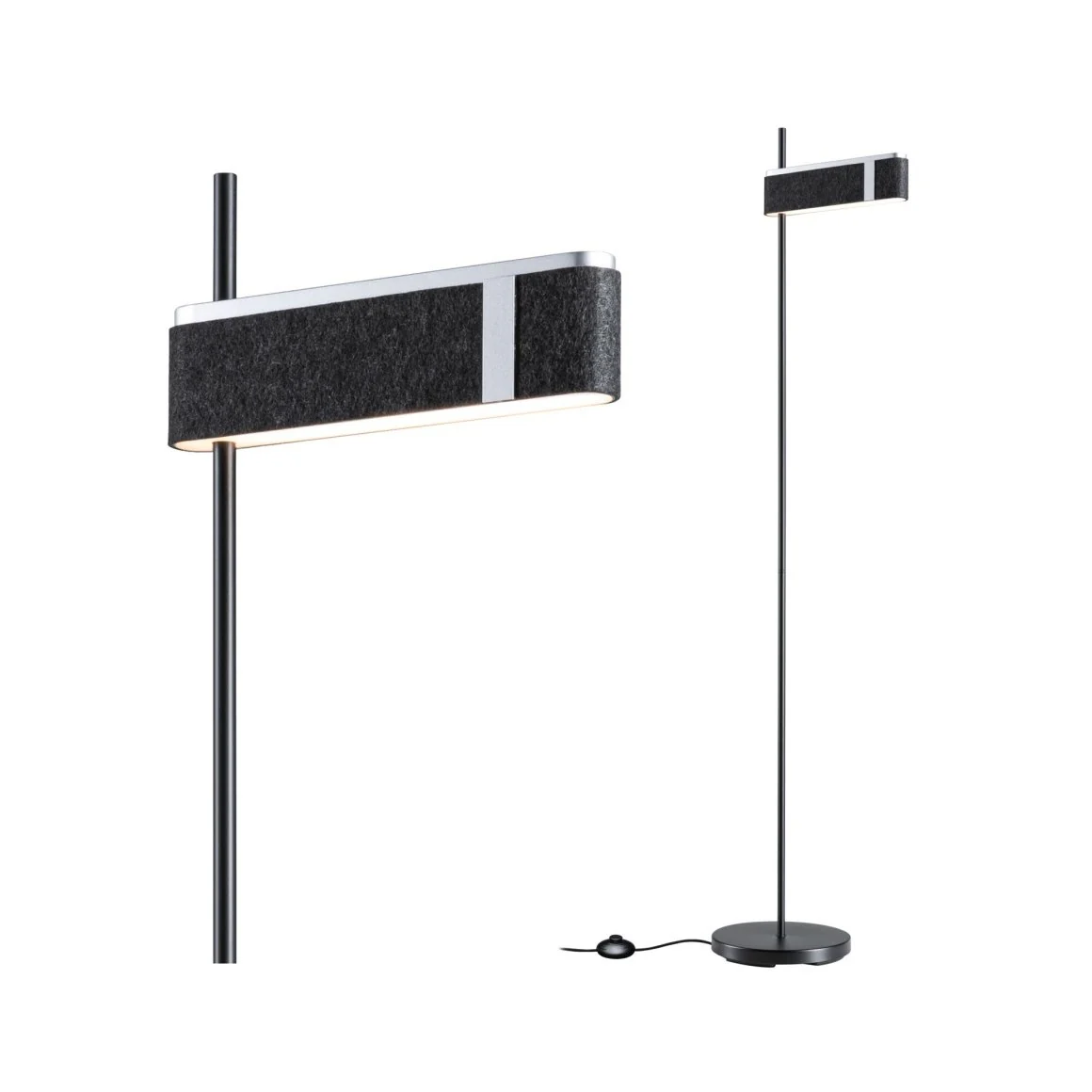 Jagun Stehl LED 3Stepdim 20,4W Filz/Met Stehleuchte