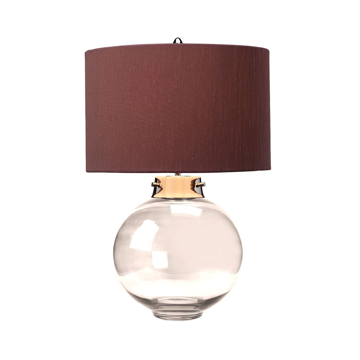 Kara Tischlampe - Poliertes Nickel - Rauchglas mit Rittersporn-Schirm - Image 5
