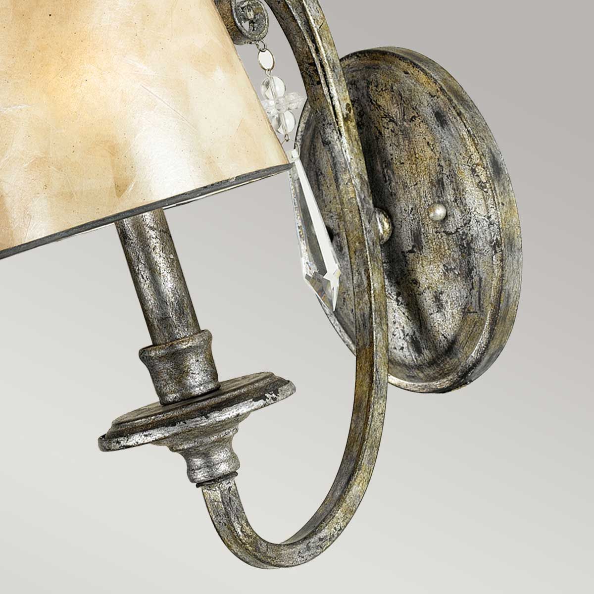 Kendra 1-flammige Wandleuchte - Meliertes Silber - Image 2
