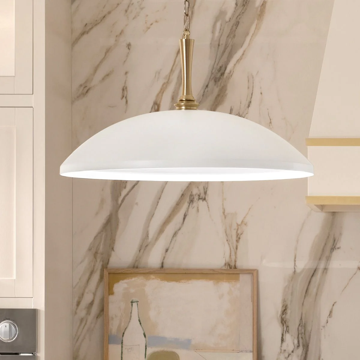 Kichler Delarosa 1 lt Deckenpendelleuchte – Weiß und Champagnerbronze - Image 10