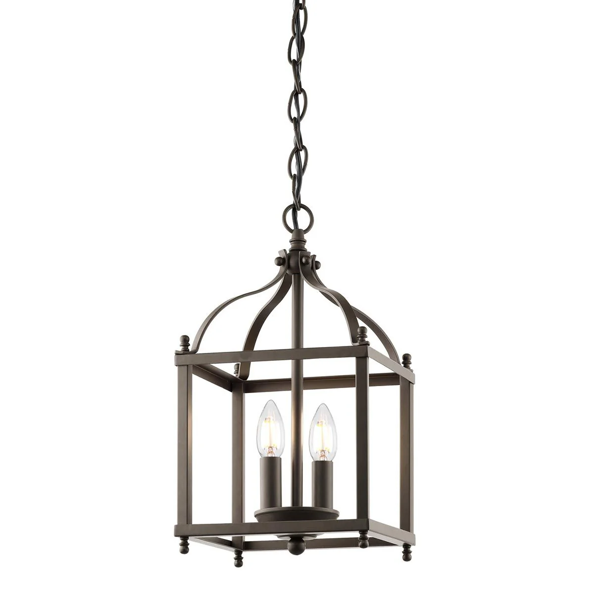 Kleine 2-flammige Pendelleuchte Larkin - Alte Bronze