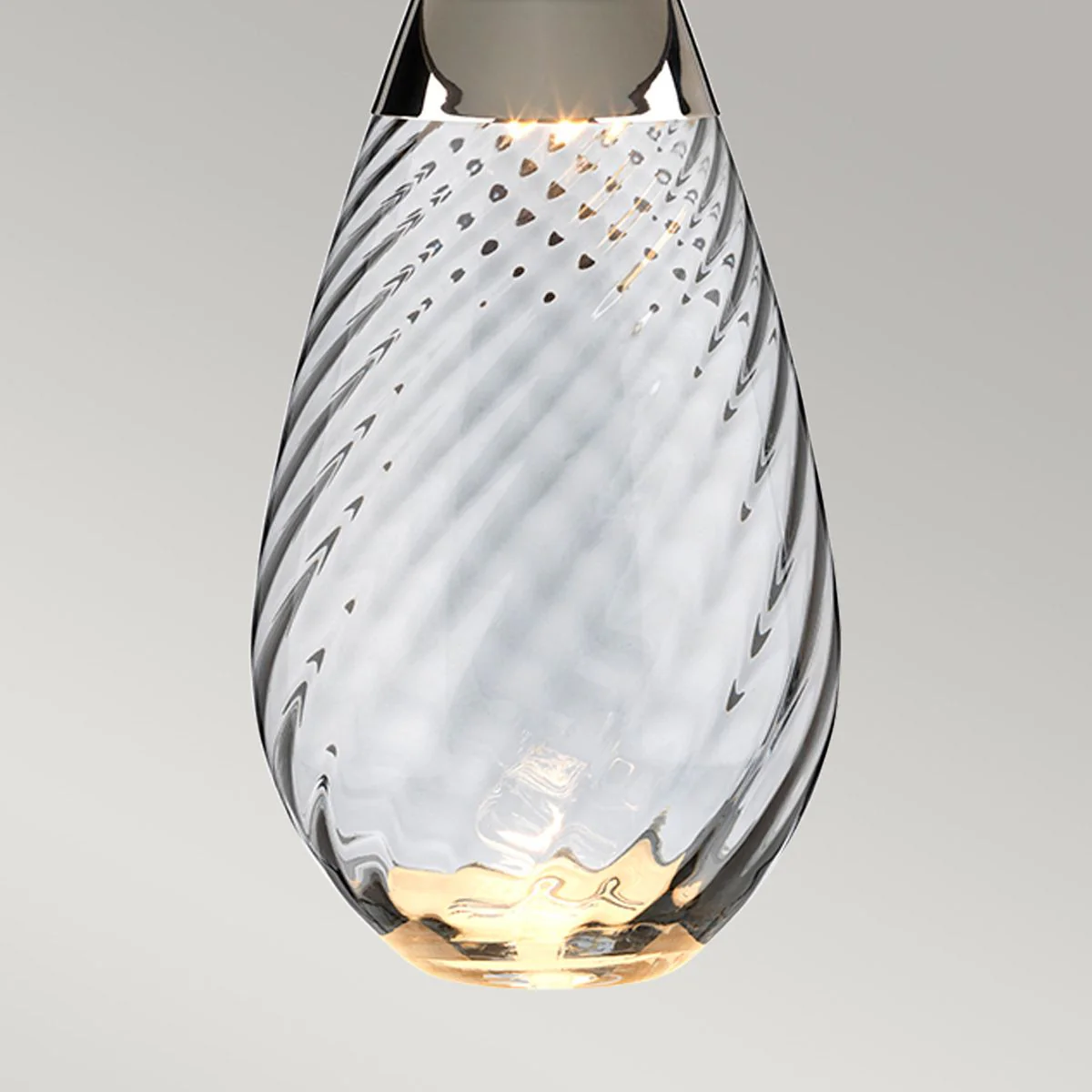 Kleine blaue Tischlampe Lena mit 2 Lichtern und cremefarbenem Schirm - Blau getöntes Glas / cremefarbener Schirm - Image 5