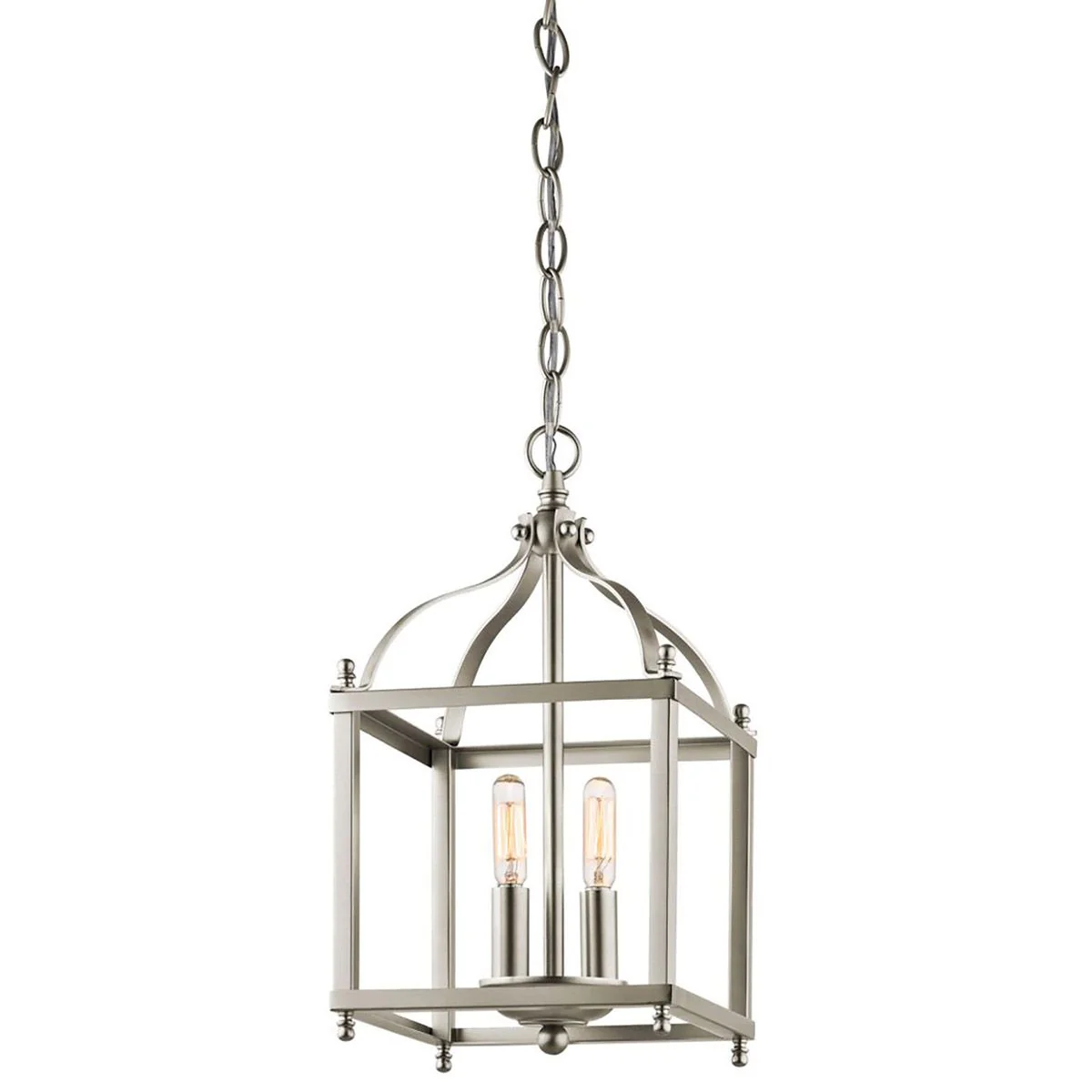 Kleine Pendelleuchte Larkin mit 2 Lichtern, gebürstetes Nickel - Image 6