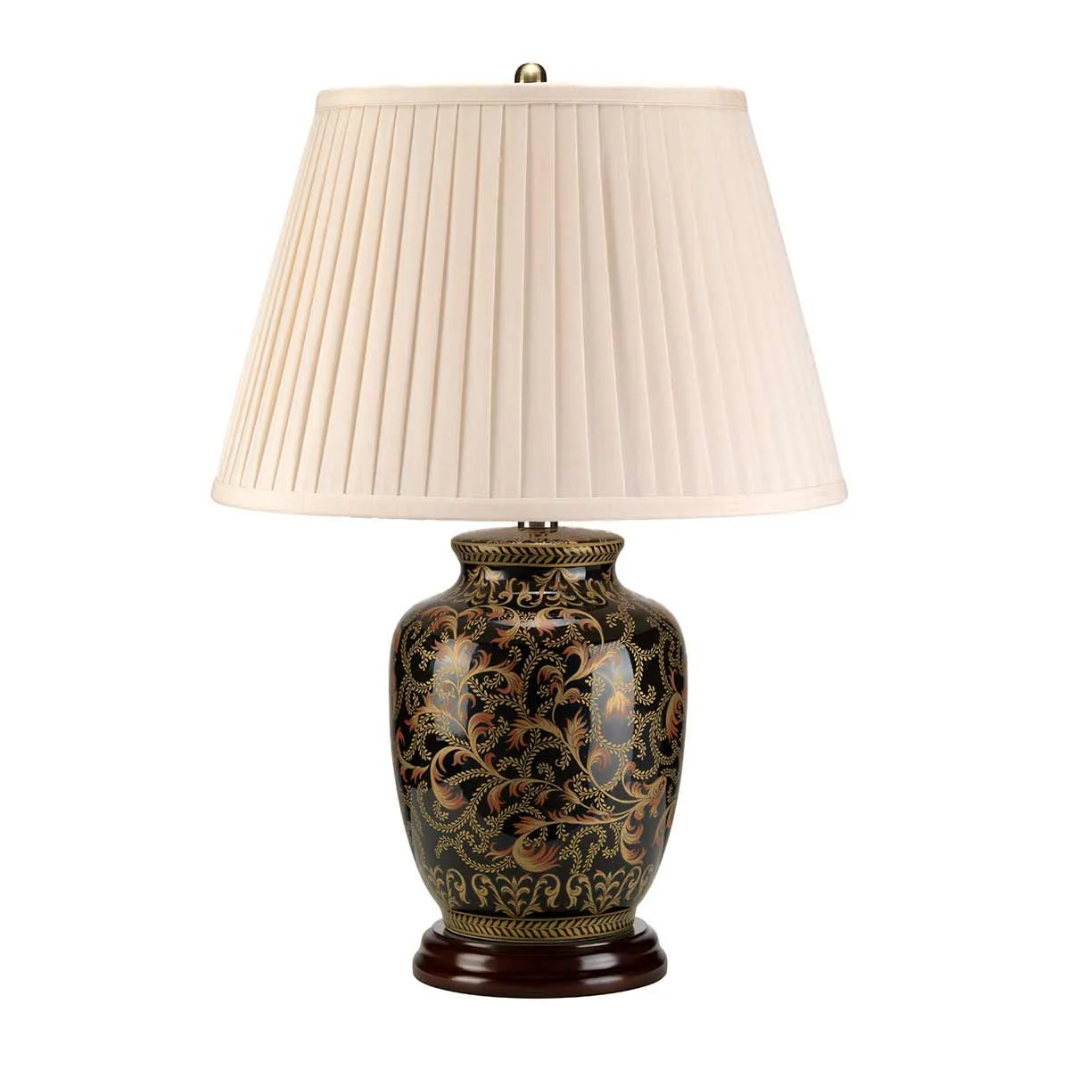 Kleine Tischlampe Morris mit 1 Licht, Gold und Schwarz mit cremefarbenem Schirm - Image 6