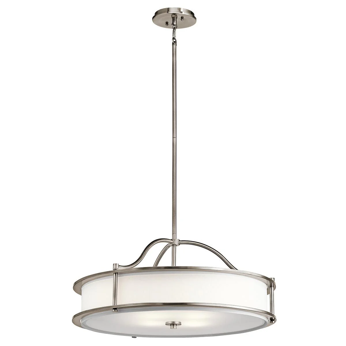 Kronleuchter Emory, 4 Lichter, halbbündig, klassisches Zinn