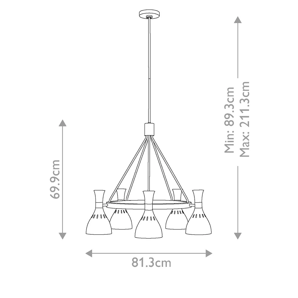 Kronleuchter Joan mit 5 Lichtern - Mitternachtsschwarz / Brüniertes Messing - Image 7