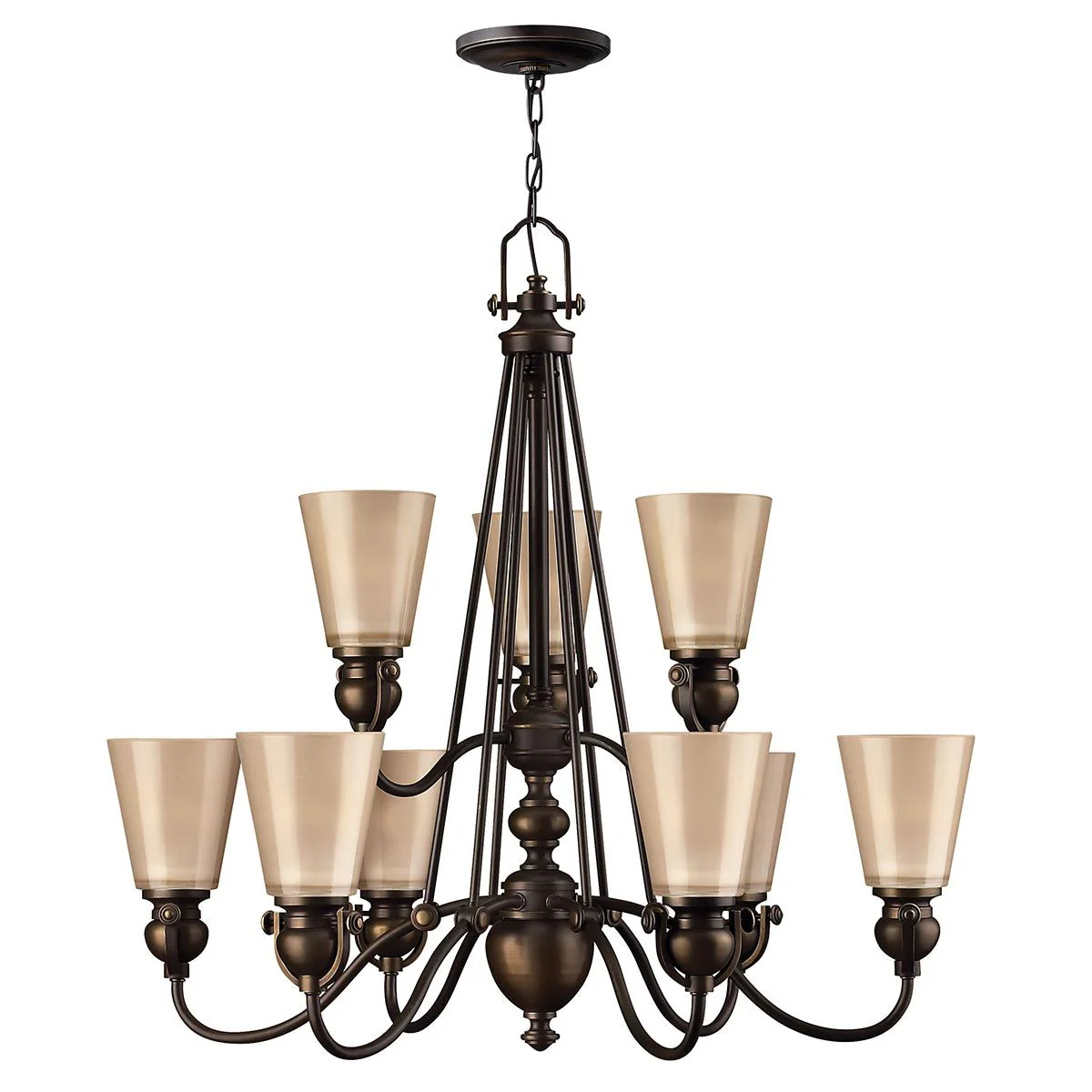 Kronleuchter Mayflower 9-flammig - Alte Bronze