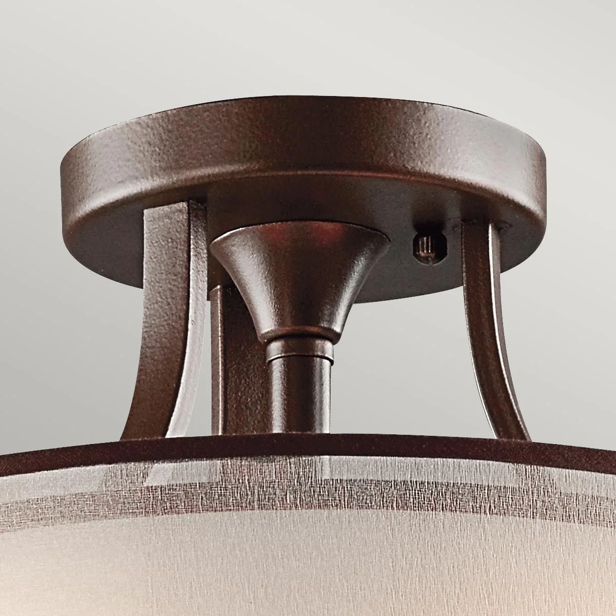 Lacey 3-flammige kleine Deckenleuchte mit Halbeinbau - Mission Bronze - Image 4
