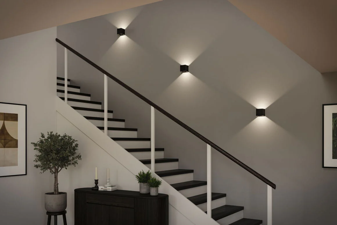 LED Akkuwandleuchte Nyara  IP44 3000K 100x100mm 2x1W / 1W Schwarz oder Weiß - Image 5