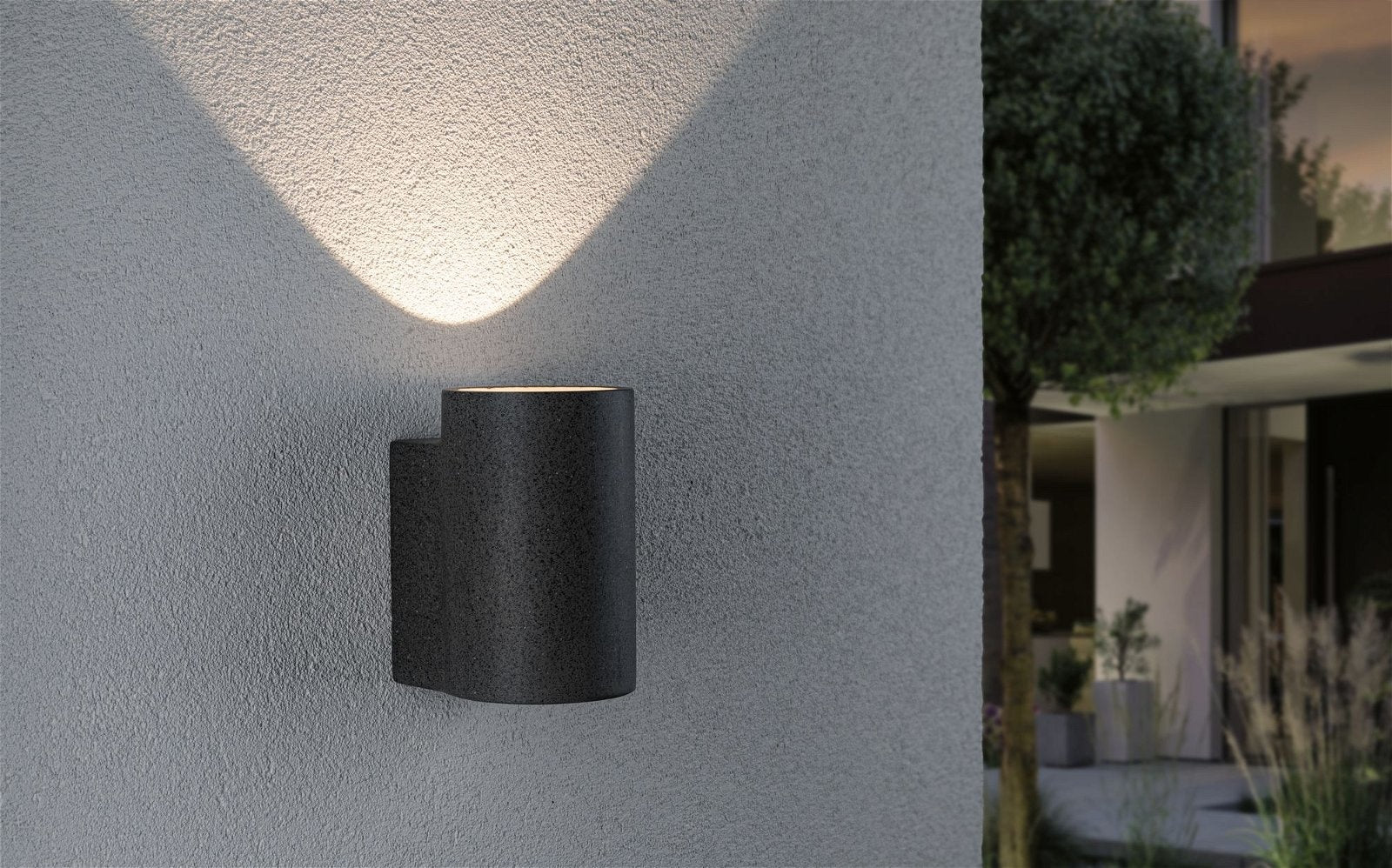 LED Außenwandleuchte Concrea IP65 110x135mm 3000K 6,8W 300lm 230V Schwarzer Sandstein Beton Wandaufbauleuchte - Image 3