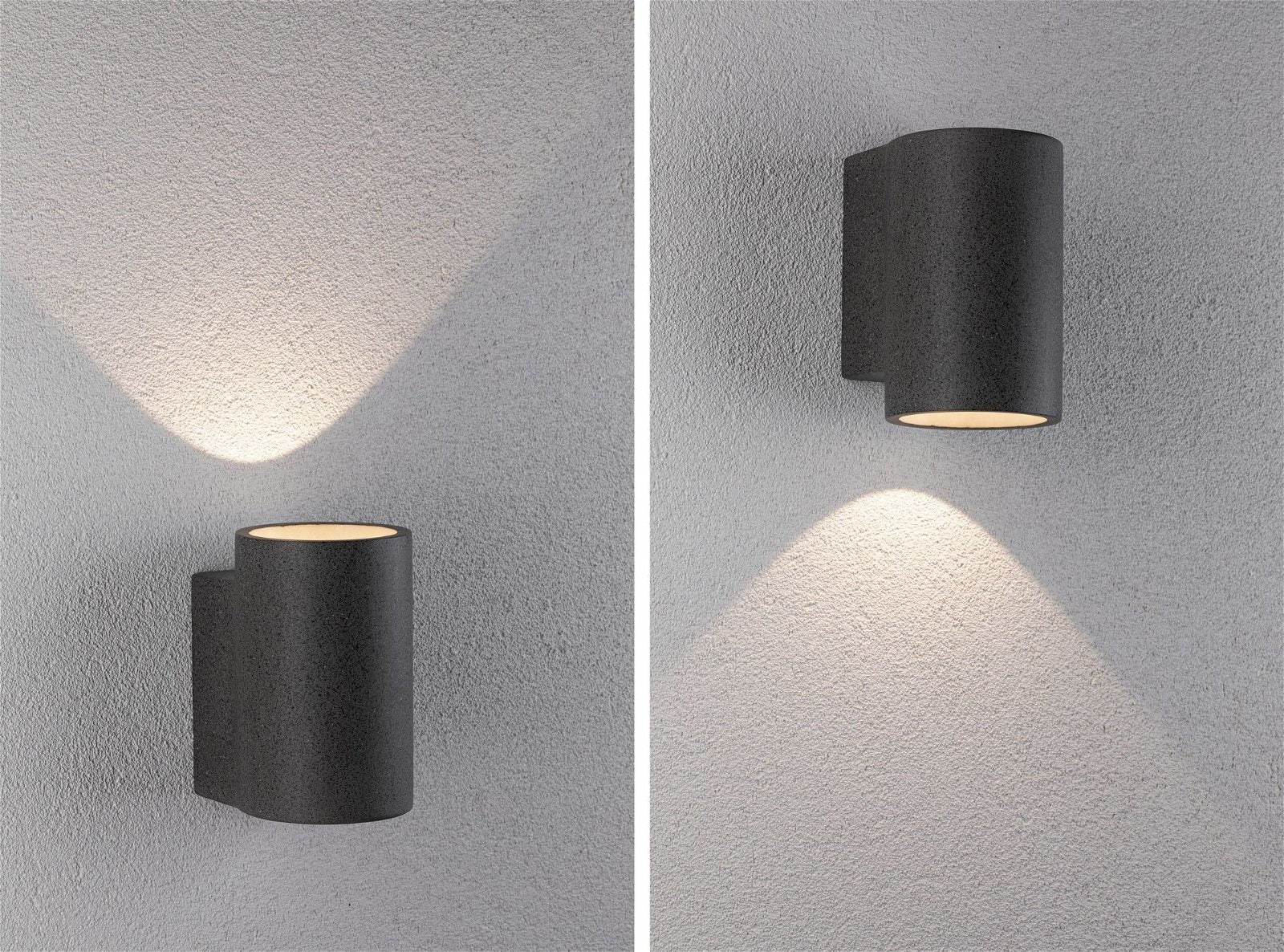 LED Außenwandleuchte Concrea IP65 110x135mm 3000K 6,8W 300lm 230V Schwarzer Sandstein Beton Wandaufbauleuchte - Image 5