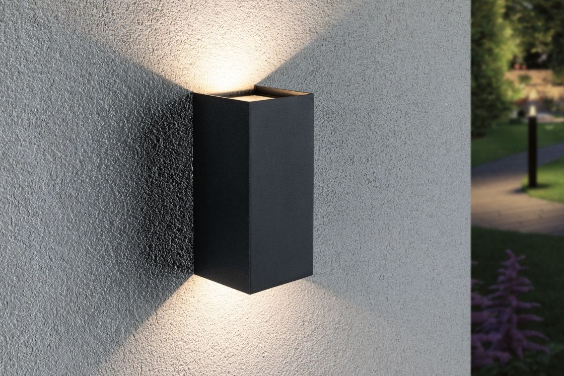 LED Außenwandleuchte Flame  IP44 eckig 102x100mm 3000K 2x5,8W 2x540lm 230V Anthrazit Aluminium - Image 3