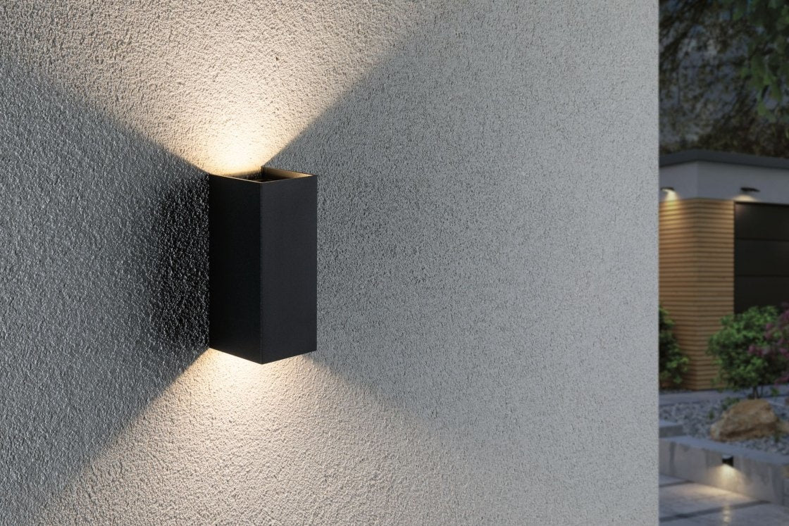 LED Außenwandleuchte Flame  IP44 eckig 65x70mm 3000K 2x2,8W 2x290lm 230V Anthrazit Aluminium Wandaufbauleuchte - Image 3